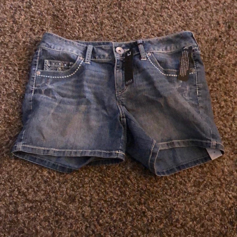 Ana Brand denim shorts with sequined pockets size six